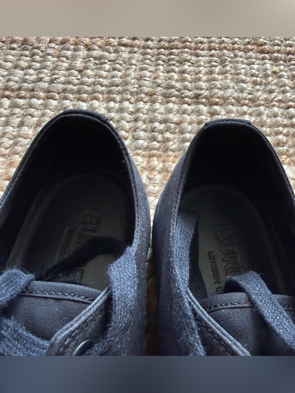 Burberry Larkhall Low-Top Black Canvas Sneakers - Pristine Condition - Picture 7 of 13